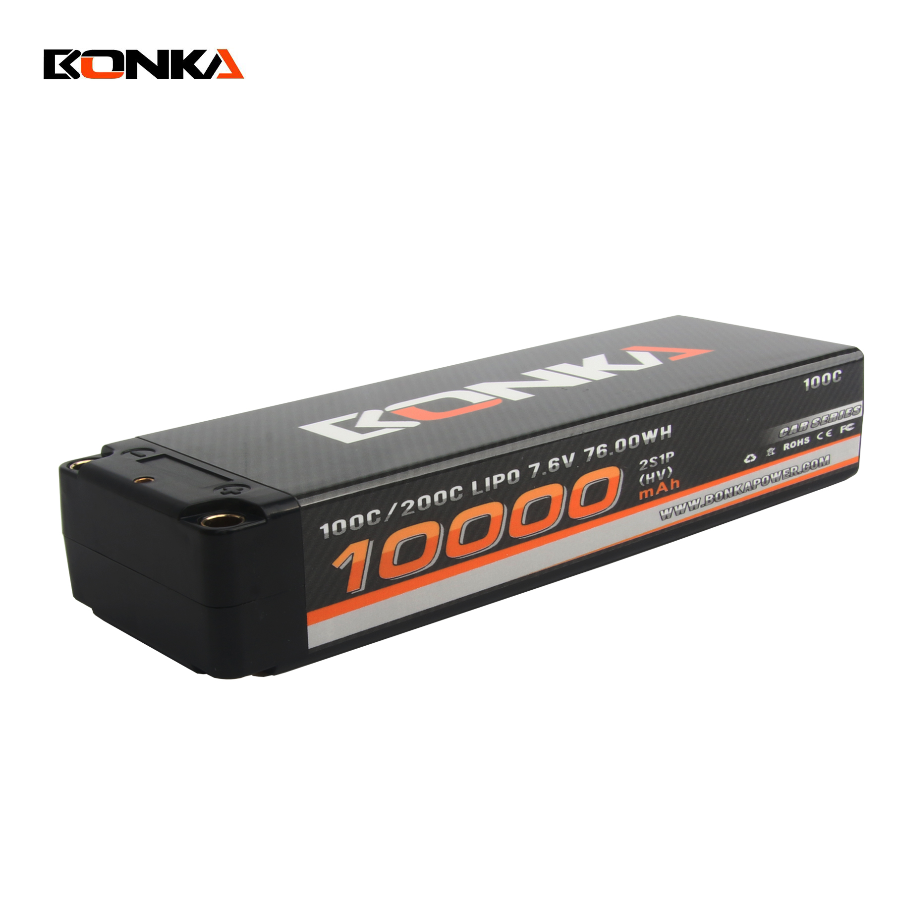 BONKA 10000mAh 100C 2S 7.6V HV Hardcase Lipo Battery